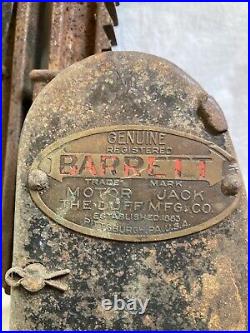 Rare Antique Automobile Barrett Motor Jack Duff Mfg