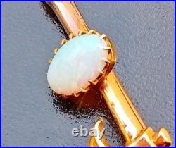 Rare Antique Axe 15ct Yellow Gold Early Australian Milk Opal Old Bar Brooch Pin