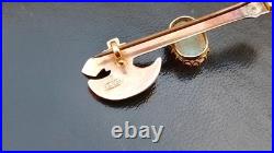 Rare Antique Axe 15ct Yellow Gold Early Australian Milk Opal Old Bar Brooch Pin