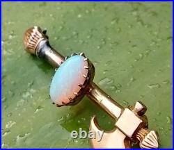 Rare Antique Axe 15ct Yellow Gold Early Australian Milk Opal Old Bar Brooch Pin