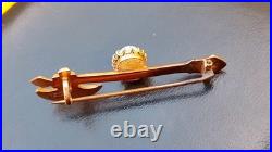 Rare Antique Axe 15ct Yellow Gold Early Australian Milk Opal Old Bar Brooch Pin