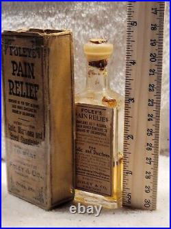 Rare Antique Bottle Foley's Pain Relief Early Pharmaceutical Elixir With Box