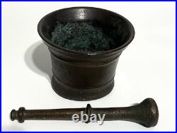 Rare Antique Bronze Mortar and Pestle Crude Odd Casting 5 Heavy 5 Ibs