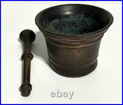 Rare Antique Bronze Mortar and Pestle Crude Odd Casting 5 Heavy 5 Ibs
