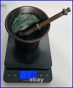 Rare Antique Bronze Mortar and Pestle Crude Odd Casting 5 Heavy 5 Ibs
