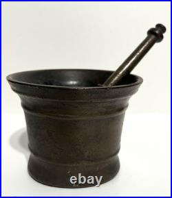 Rare Antique Bronze Mortar and Pestle Crude Odd Casting 5 Heavy 5 Ibs