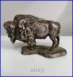 Rare Antique Buffalo Bison Car Hood Ornament Automobilia Bronze Gas Petroliana