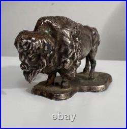 Rare Antique Buffalo Bison Car Hood Ornament Automobilia Bronze Gas Petroliana