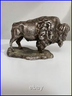 Rare Antique Buffalo Bison Car Hood Ornament Automobilia Bronze Gas Petroliana