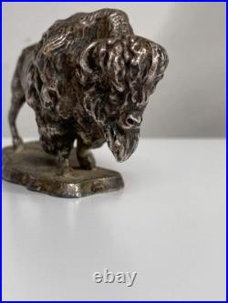 Rare Antique Buffalo Bison Car Hood Ornament Automobilia Bronze Gas Petroliana