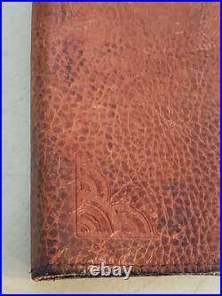 Rare Antique Buffalo Indian Head Liberty Snap Leather Journal Cover. Early 1900s
