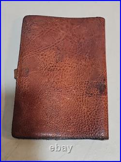 Rare Antique Buffalo Indian Head Liberty Snap Leather Journal Cover. Early 1900s
