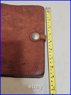Rare Antique Buffalo Indian Head Liberty Snap Leather Journal Cover. Early 1900s