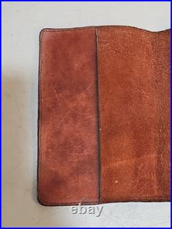 Rare Antique Buffalo Indian Head Liberty Snap Leather Journal Cover. Early 1900s