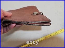 Rare Antique Buffalo Indian Head Liberty Snap Leather Journal Cover. Early 1900s