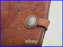 Rare Antique Buffalo Indian Head Liberty Snap Leather Journal Cover. Early 1900s