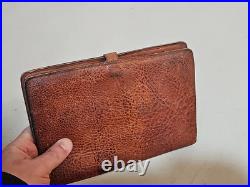 Rare Antique Buffalo Indian Head Liberty Snap Leather Journal Cover. Early 1900s