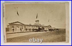 Rare Antique CDV Photo Early England Railroad Station Outdoor Guggenheim Oxford