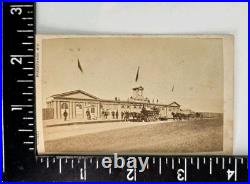 Rare Antique CDV Photo Early England Railroad Station Outdoor Guggenheim Oxford
