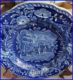 Rare Antique Ca 1820 Clews Staffordshire Dogs Hunting Rimmed Soup Bowl