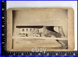 Rare Antique Cabinet Card Photo Early Toy Train Locomotive Salesman Sample