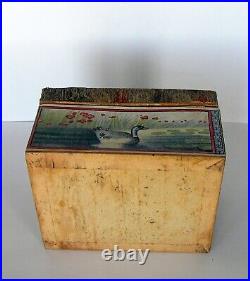 Rare Antique Canton, China Tack Kee & Co Cardboard Tea Box & Caddy