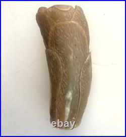 Rare Antique Carved Seaweed Design Oz horn Cup