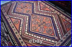Rare Antique Caucasian Area Kilim Rug 7x10 Handwoven Geometric Nomadic Wool Rug Rare Antique Caucasian Area Kilim Rug 7x10 Handwoven Geometric Nomadic Wool Rug
