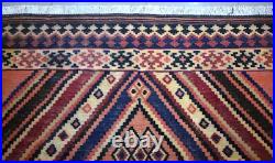 Rare Antique Caucasian Area Kilim Rug 7x10 Handwoven Geometric Nomadic Wool Rug Rare Antique Caucasian Area Kilim Rug 7x10 Handwoven Geometric Nomadic Wool Rug