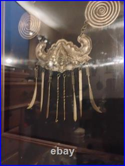 Rare Antique Ceremonial Collar Necklace Early Silver Guizhou Bat Necklace