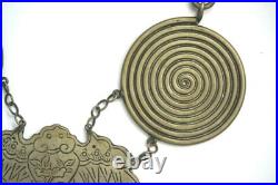 Rare Antique Ceremonial Collar Necklace Early Silver Guizhou Bat Necklace