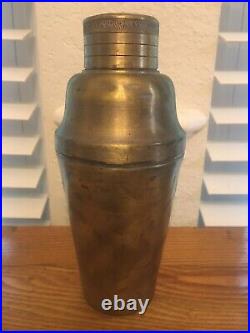 Rare Antique Chas J Hauck & Son Silver Plated Brass Cocktail Shaker Early 1900's