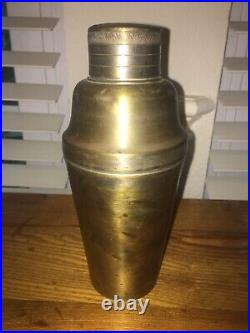 Rare Antique Chas J Hauck & Son Silver Plated Brass Cocktail Shaker Early 1900's