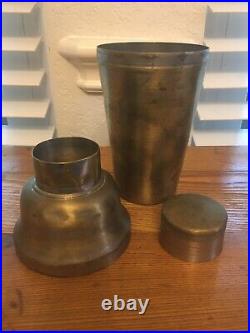 Rare Antique Chas J Hauck & Son Silver Plated Brass Cocktail Shaker Early 1900's