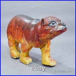 Rare Antique Children Carousel Bear, Germany early 20th Century