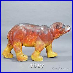 Rare Antique Children Carousel Bear, Germany early 20th Century