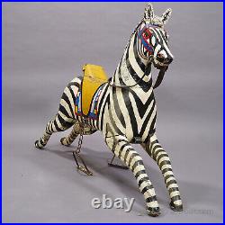 Rare Antique Children Carousel Zebra, Germany early 20th Century