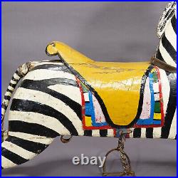 Rare Antique Children Carousel Zebra, Germany early 20th Century