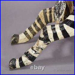 Rare Antique Children Carousel Zebra, Germany early 20th Century