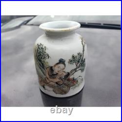 Rare Antique Chinese 1916 Ju Ren Tang Porcelain Scholar Vase Wax Export Seal