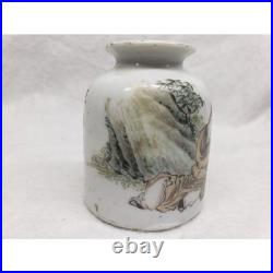 Rare Antique Chinese 1916 Ju Ren Tang Porcelain Scholar Vase Wax Export Seal