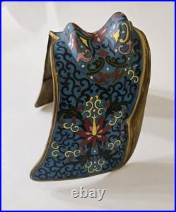 Rare Antique Chinese Cloisonne War Horse Saddle Vintage Enamel