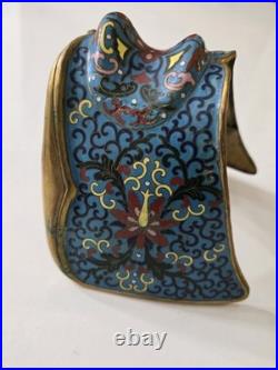 Rare Antique Chinese Cloisonne War Horse Saddle Vintage Enamel