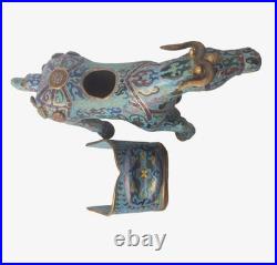 Rare Antique Chinese Cloisonne War Horse Saddle Vintage Enamel