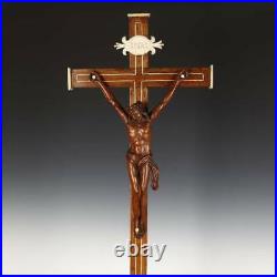 Rare Antique Colonial Standing Crucifix Cross Latin America Late 19th Early 20th