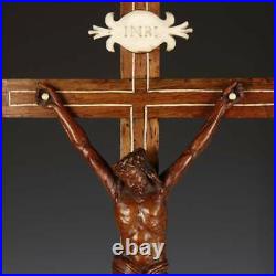 Rare Antique Colonial Standing Crucifix Cross Latin America Late 19th Early 20th