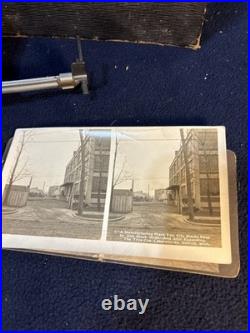 Rare Antique CorteScope Folding Stereoscope Viewer with Box Manual & 21 Photo Card