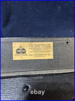 Rare Antique CorteScope Folding Stereoscope Viewer with Box Manual & 21 Photo Card