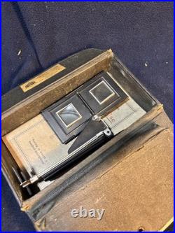 Rare Antique CorteScope Folding Stereoscope Viewer with Box Manual & 21 Photo Card