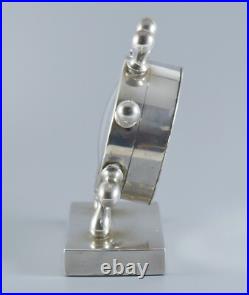 Rare Antique Danish Silver Nautical Ships Wheel 8 Day Desk Clock 1919